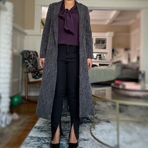 Long gray/black cardigan/coat